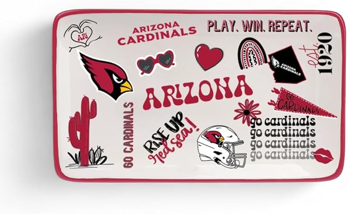 The Memory Company Officially Licensed NFL Team Spirit Ceramic Trinket Tray, Decorative Storage Catch-All, Home & Office Organizer, Gift for Football Fans
