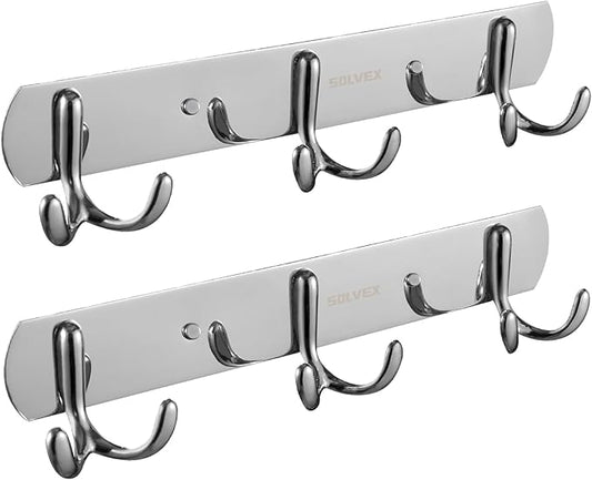 SOLVEX Coat Rack Wall Mount,2 Pack Coat Hooks Wall Mount, Hat Rack Key Holder Bag Hanger for Wall,Wall Hooks for Hanging,Purse Hanger Towel Hooks for Bathroom SP-60301