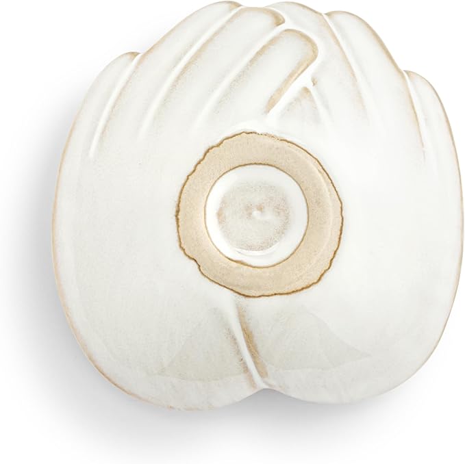 DEMDACO Hand in Hand Collection Together White Novelty 2 x 4 Stoneware Jewelry Catch-All Organizer Ring Holder & Small Keepsake Trinket Tray