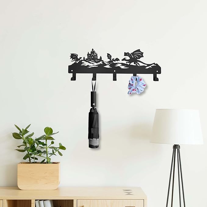 Dragon Coat Hooks,Enchanting Dragon Wall Art – Decorative Wall Hooks with Imaginative Design, Perfect for Home & Kitchen Storage, Modern Porta Llaves de Pared