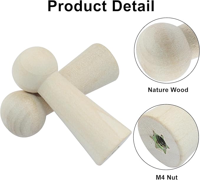 10Pcs Wooden Screw-On Hooks, Solid Wooden Wall Hooks Screw-On Coat Hooks, DIY Wood Coat Hooks for Hanging Jacket/Towel/Mug/Clothes Crafts(Style-3,Unpainted)