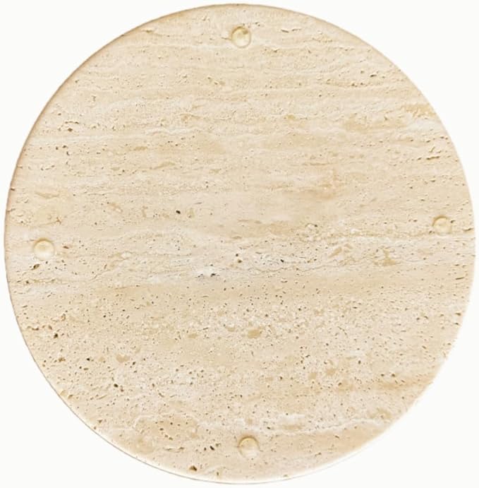 Natural Travertine Vanity Tray â Round Beige Marble Tray for Bathroom, Jewelry, Candle, Perfume, Nightstand & Kitchen Decor, 10 Inch Wabi-sabi Style Decorative Stone Catchall Organizer