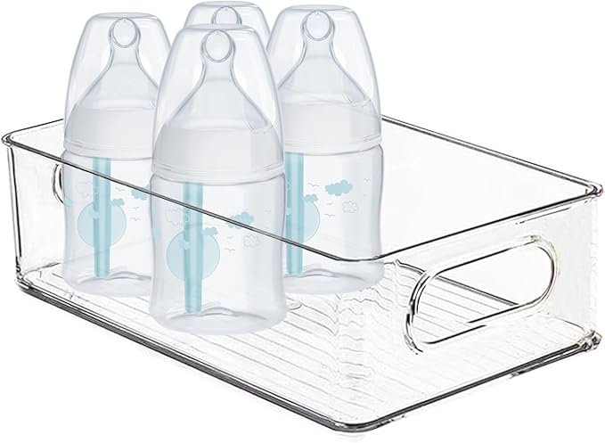 Baby Bottle Organizer, Plastic Storage Center for Baby Bottles and Food Jars, Portable Nursery Storage Plastic Baby Organizer, Convenient Storage Center for Kitchen Cabinet, Refrigerator & Countertop