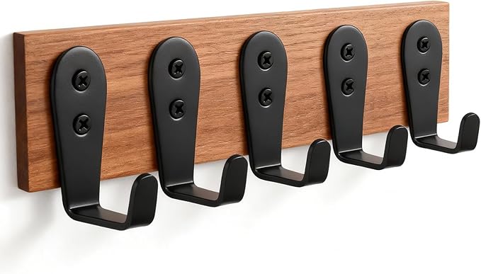 Stainless Steel Hooks for Hanging, Heavy Duty Hook, Wall Hooks Key Holder Wall Mount Hanger Coat Hook Garage Storage Screw Utility Hooks, 8 Pack (Black)
