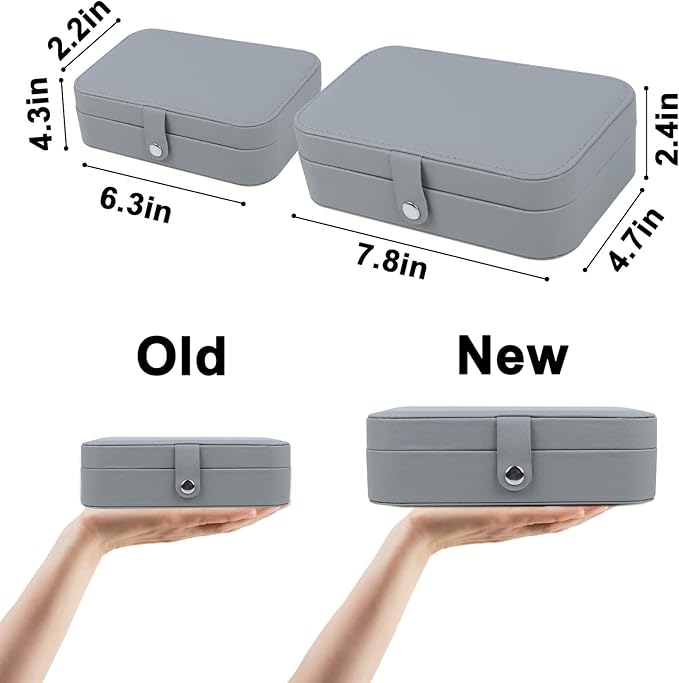 Travel Jewelry Box,Upgraded Travel Jewelry Case,Portable Jewelry Boxes for Women,PU Leather Jewelry Box,Travel Jewelry Organizer for Necklaces,Rings,Earrings,Bracelets,Black