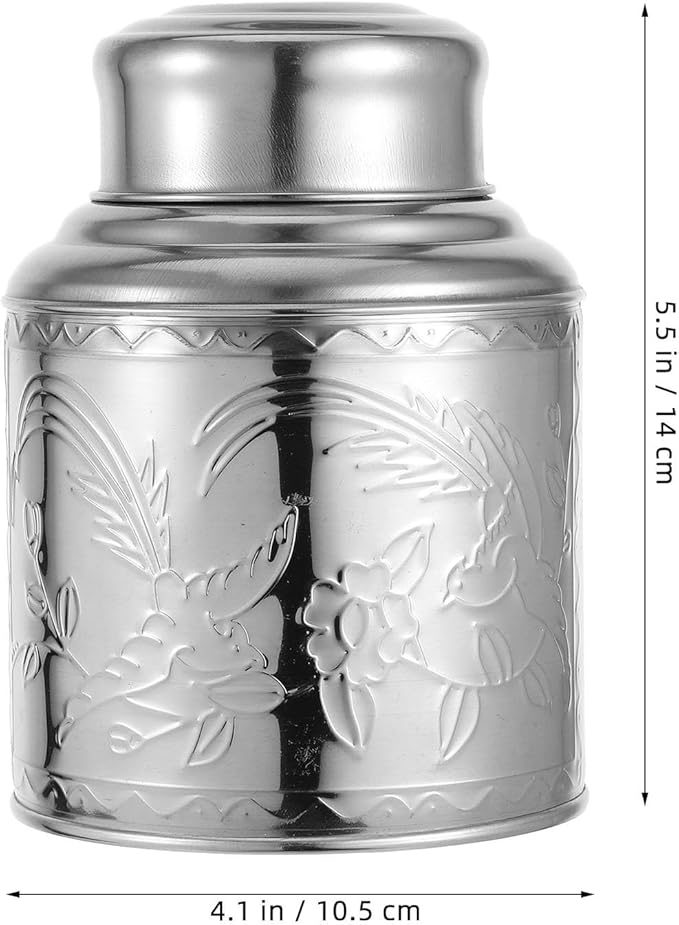 Luxshiny Portable Airtight Stainless Steel Tea Canister with Sealing Lid for Loose Leaf Tea Storage and Kitchen Organization 5.51X4.13X2.55 Inches