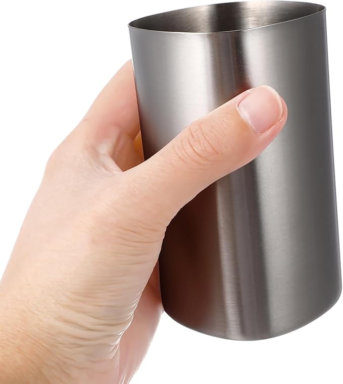 Stainless Steel Water Cup 1Pc Brushed Nickel Bathroom Drinking Tumbler Mouthwash Holder for Home & Kitchen