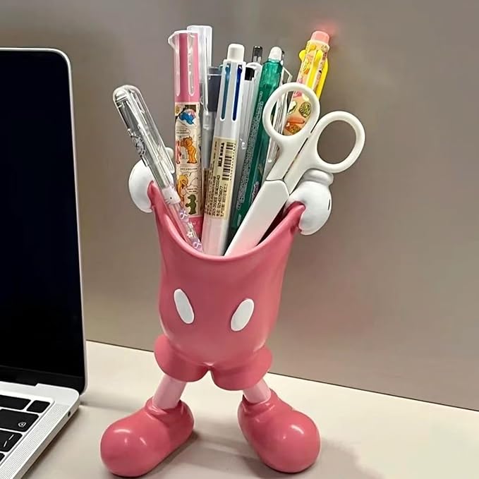Cute Mouse Pen Holder for Desk, Cartoon Mouse Vase Makeup Brush Holder, Birthday Party Supplies Gift for Home Decoration