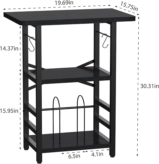 Record Player Stand with Extended Desktop,Large Record Player Table with Vinyl Storage,Turntable Stand with Record Holder Vinyls Display Shelf for Music Room Studio,Modern Black