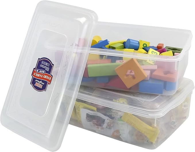 Anbers 11-Quart Clear Storage Containers Box Bin with Lid, 2-Pack