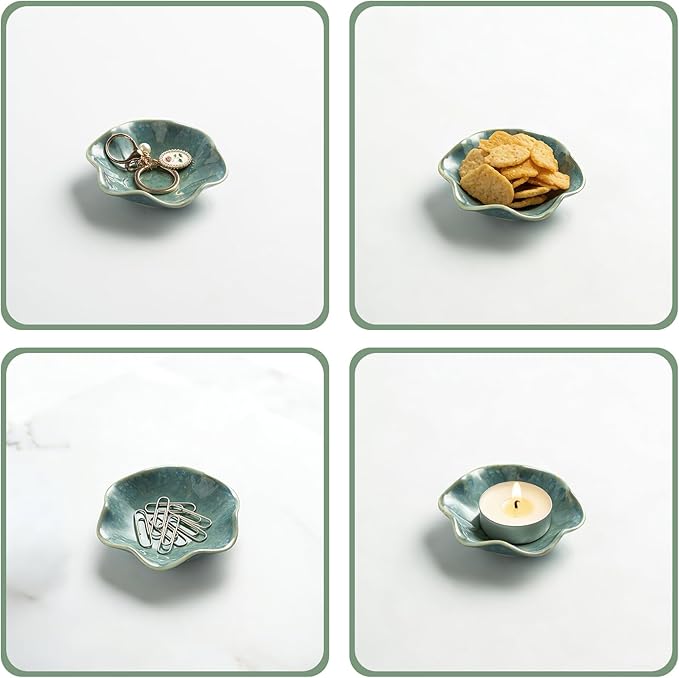Ceramic Trinket Dish, Ring Tray, Decorative Jewelry Dish for Earrings Necklaces Watch Keys, for Women