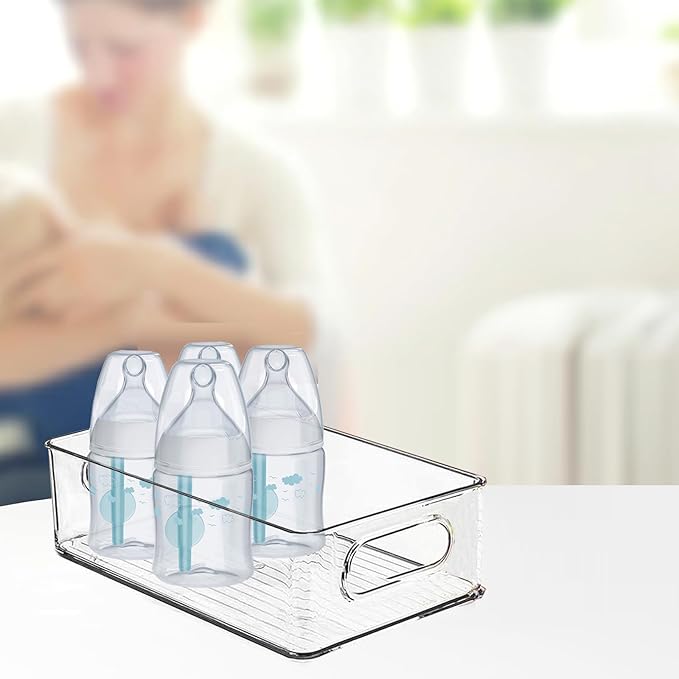 Baby Bottle Organizer, Plastic Storage Center for Baby Bottles and Food Jars, Portable Nursery Storage Plastic Baby Organizer, Convenient Storage Center for Kitchen Cabinet, Refrigerator & Countertop