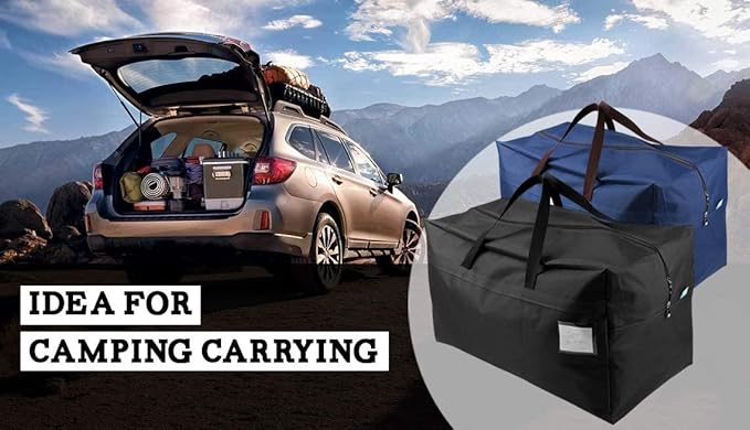 iwill CREATE PRO Pack of 3, 100L Large Size Ornament Festival Decoration Items Storage Bags, Such as Lights, Balls, Gift Wrapping, Travel Duffel Bags, Black
