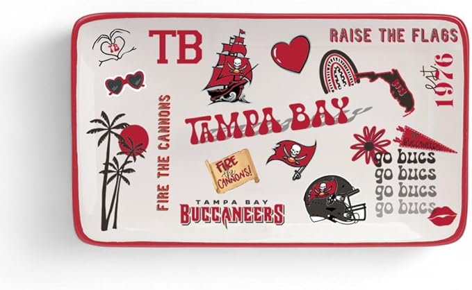 The Memory Company Officially Licensed NFL Team Spirit Ceramic Trinket Tray, Decorative Storage Catch-All, Home & Office Organizer, Gift for Football Fans