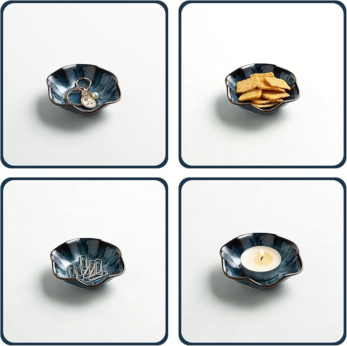 Ceramic Trinket Dish, Ring Tray, Decorative Jewelry Dish for Earrings Necklaces Watch Keys, for Women