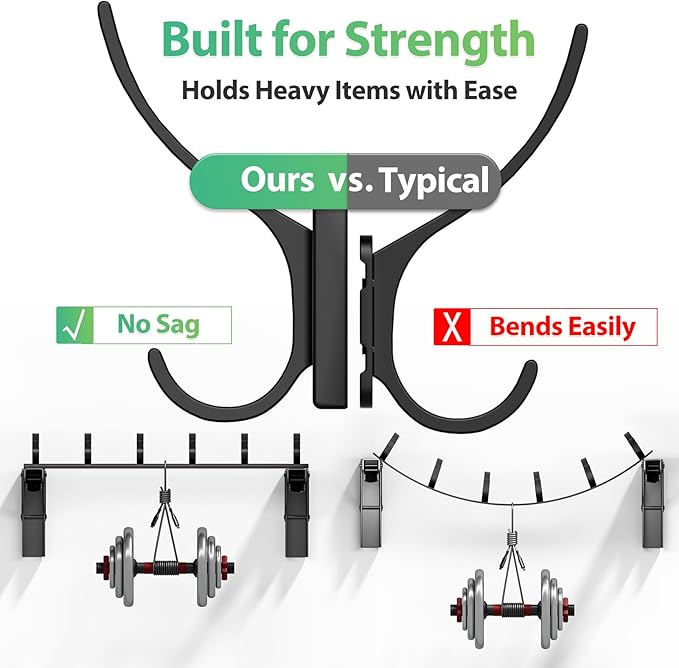 Coat Rack Wall Mount with 6 Hooks (Black, 1 Pack), Heavy Duty Coat Hooks Wall Mount for Entryway, Bedroom, Closet, Wall Hooks for Hanging Hats, Bags, Purses