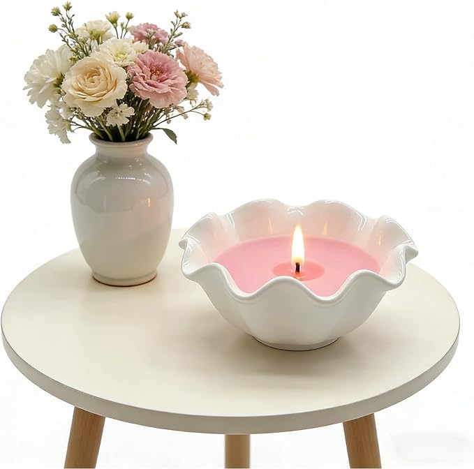 Flower Ring Dish Jewelry Tray, Cute Ceramic Jewelry Dish Tray, Room Decor Small Trinket Dish, Nightstand Ring Holder Dish, Bathroom Jewlery Plate Bowl for Earrings, Birthday Gifts for Women