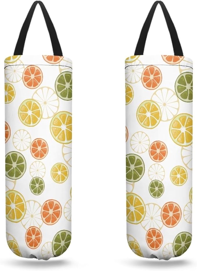 Pomelo Plastic Bag Holders Wall Mount Hanging Shopping Trash Bag Storage Organizer Grocery Bags 2PCS Hanging Plastic Bag Pouch for Home Office Kitchen
