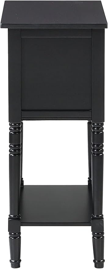 Convenience Concepts Kendra Entryway Hall Table 23.75" - 3 Storage Drawers, Traditional Console with Shelf for Decor, Office & Hallway Organizer, No Tools Assembly, Solid Wood Legs, Black
