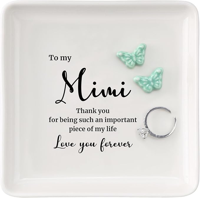 HOME SMILE Mimi Gifts for Grandma Christmas Mother's Day-I Love You Mimi Ring Dish-Mimi Gifts for Grandma Nana Birthday Valentine's,Gifts for Mimi from Grandkids Grandchildren
