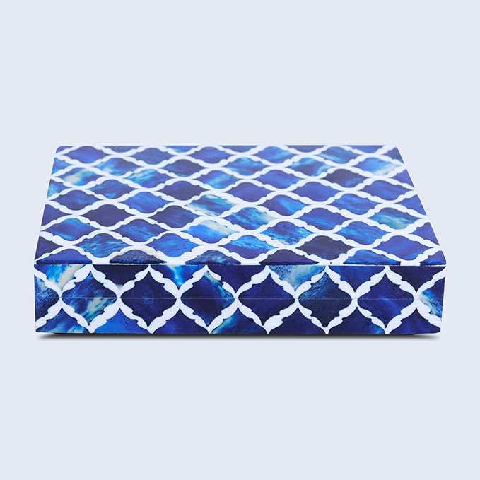 Handicrafts Home Decorative Box 8x6 – Photo Storage Box, Jewelry Organizer, Modern Decorative Storage Box with Lid, Bohemian Table Décor, Vintage Keepsake Box for Shelf or Coffee Table Décor