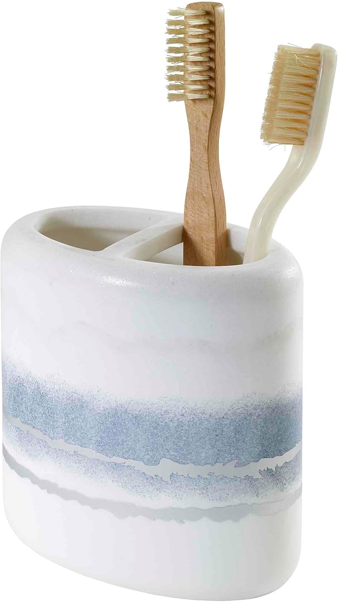 Avanti Linens - Toothbrush, Resin Countertop Accessories, Marble Inspired Bathroom Essentials (Murano Collection)