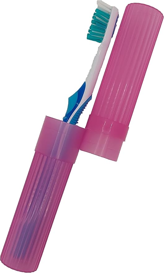 Toothbrush Holder - Pink, Made in USA, with Ventilation Holes, for Toothbrush Covers, Toothbrush Holder, Toothbrush Soft, Durable Design, Hygienic Bathroom Accessory
