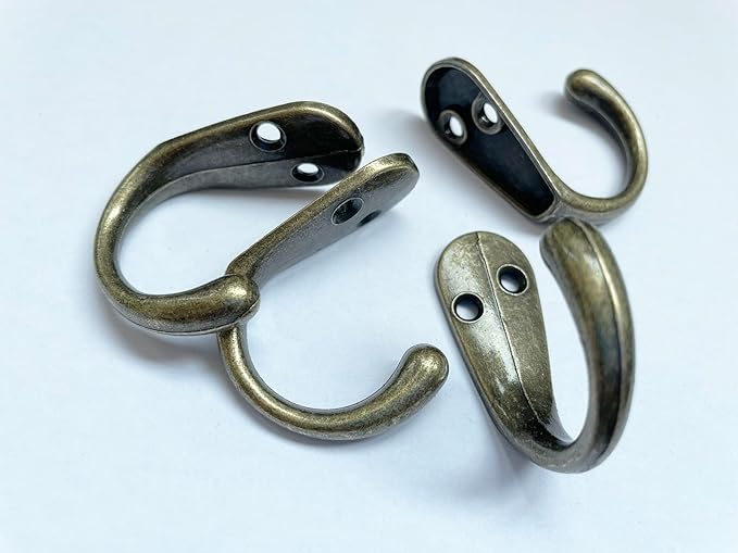 Coat Hooks Wall Mount, 6 Pack Bronze Rustic Entryway Hooks Heavy Duty Single Metal Utility Hook for Hanging Clothes Jackets Robes Towels Hats Keys Bags Cups