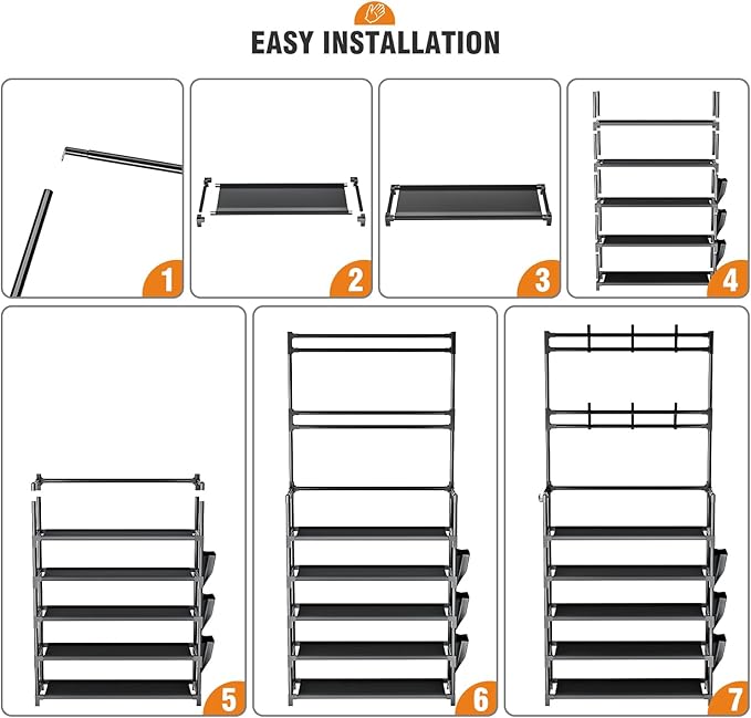 Shoe Rack 5 Tier Shoe Organizer Storage 15-20 Pairs Shoes Rack for Closet Entrance Shoe Rack Organizer with Hooks and Side Pocket Entryway Shoe Holder Space Saving Free Standing Shoe Racks
