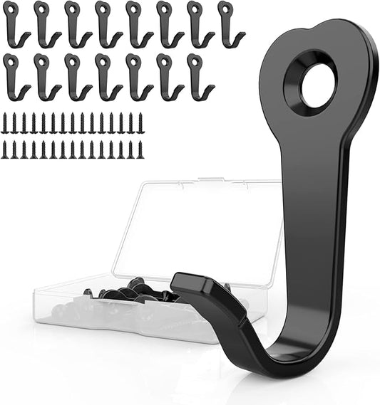 15Pack Heavy Duty Iron Wall Coat Hooks | Mug Hooks with 30 Screws for Towel, Key, Robe, Coats, Scarf, Bag, Coffee Cup, Mugs, Cap