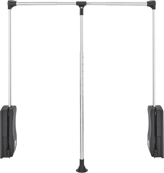 Rev-A-Shelf 26"-35" Pull Down Adjustable Side Mounted Closet Rod for Kitchen/ Bathroom Cabinets with Telescoping Handle & Hardware, Chrome, CPDR-2635
