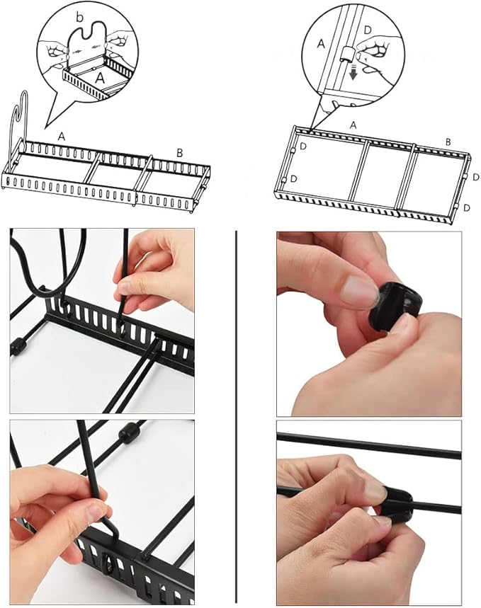 Expandable Pots & Pans Organizer, Pan Rack for Kitchen Countertop & Cabinet, 12 Adjustable Dividers, Pot Lid Organizer, Cutting Board Holder