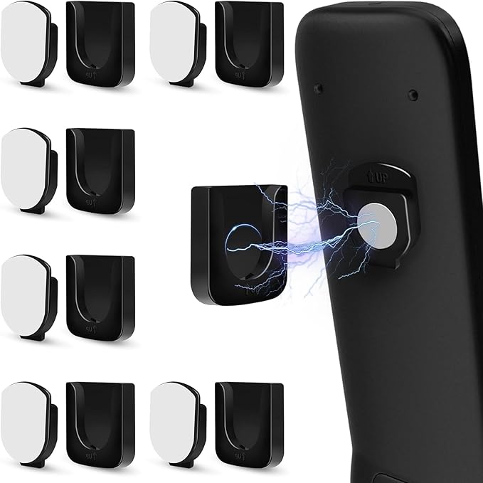 6-Piece Magnetic Remote Control Holder Wall Mount - Self Adhesive Suitable for Tv Backside as Well as Tv Fan and Air Conditioner Remote Controls