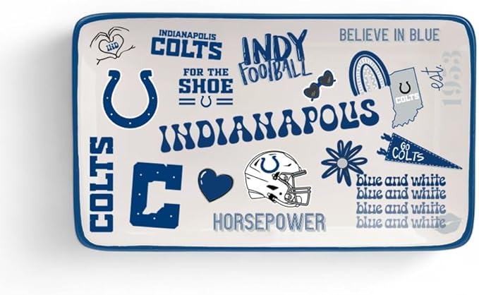 The Memory Company Officially Licensed NFL Team Spirit Ceramic Trinket Tray, Decorative Storage Catch-All, Home & Office Organizer, Gift for Football Fans