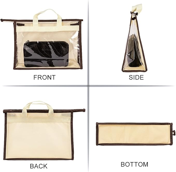 CINPIUK Clear Handbag Storage Bags Purse Organizer for Closet, Zipper Hanging Storage Bag for Handbags, S