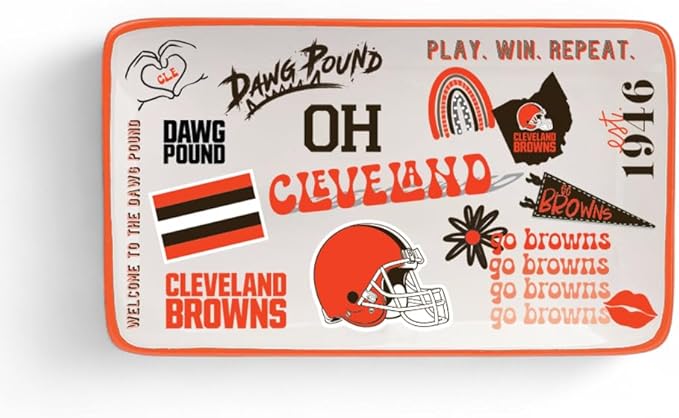 The Memory Company Officially Licensed NFL Team Spirit Ceramic Trinket Tray, Decorative Storage Catch-All, Home & Office Organizer, Gift for Football Fans