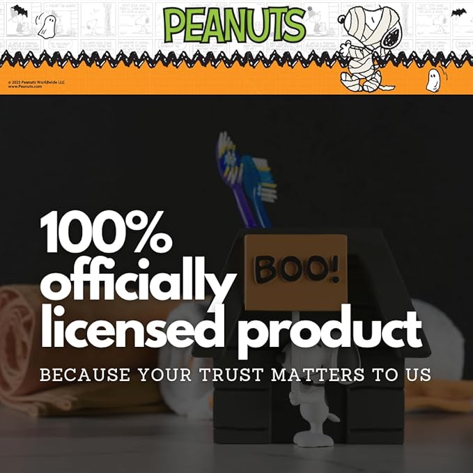 Peanuts Snoopy Halloween Toothbrush Holder - Makeup Brushes/Pens Tumbler, (Official Peanuts Product) by Franco Collectibles