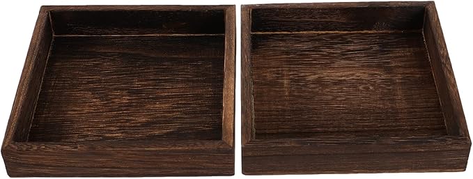 DOITOOL Wooden Jewelry Tray Solid Wood Vanity Organizer Small Retro Jewelry Holder Tray for Desktop Storage and Decorative Use