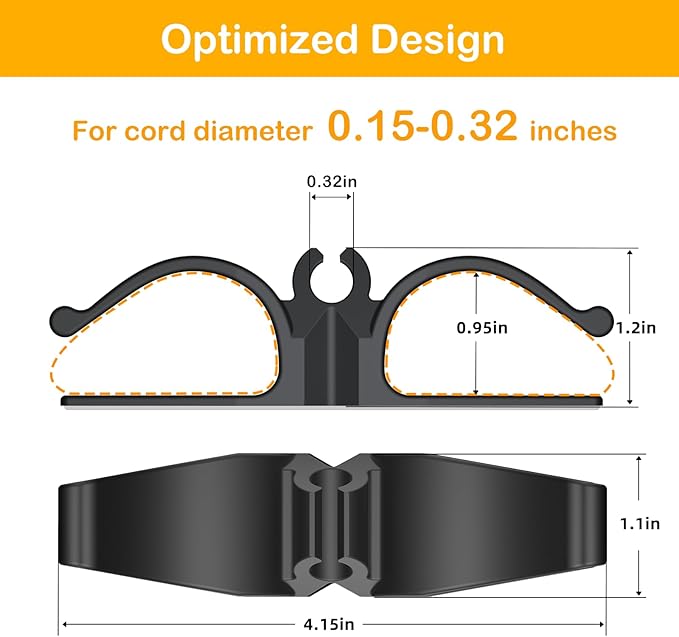 Cord Organizer for Kitchen Appliances-12 Pack, Appliance Cord Organizer Stick on, Small Kitchen Appliances Cord Keeper, Adhesive Cord Holder, Cord Winder for Pressure Cooker, Stand Mixer...