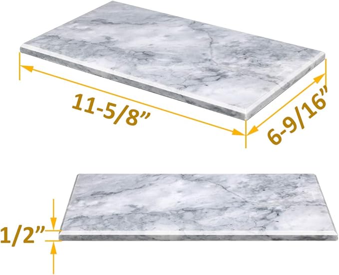 Rectangular Marble Vanity Tray for Counter, Bathroom, Dresser, Nightstand or Desk, 11-5/8" x 6-1/4"