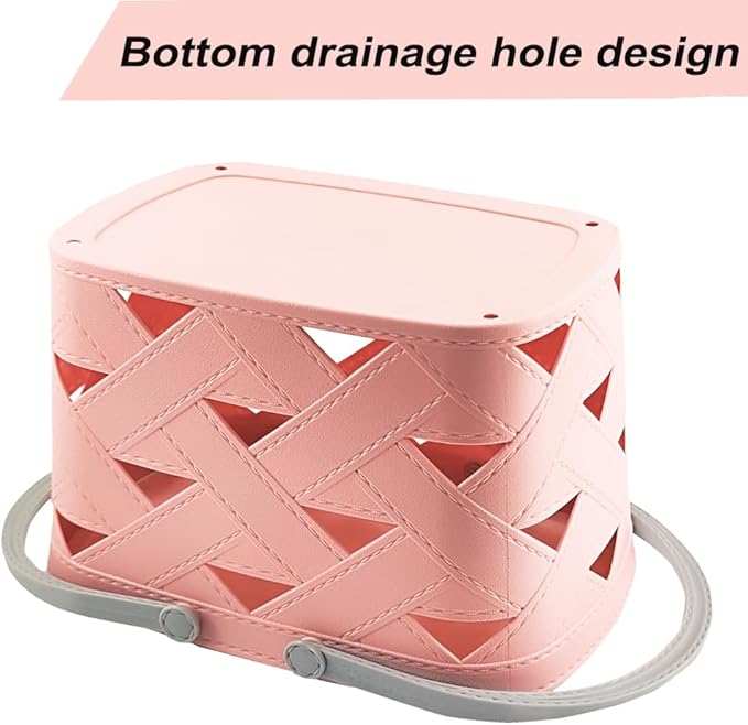 Portable Shower Caddy 2 Pack, Tote Plastic Storage Basket with Handle Shelf Organizers Bin for Bathroom, College Dorm, Kitchen, Garden, Camping, Cleaning Supplies (White 1 pcs)