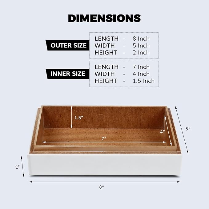 Handicrafts Home Decorative Keepsake Box 8x5 – Small Organizer Box with Lid, Boho Decorative Storage, Retro Memory Box, Unique Coffee Table Décor, Jewelry or Trinket Box, Modern Shelf Decorative Box