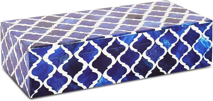 Handicrafts Home Decorative Storage Box 10x4.5 – Remote Control Holder, Jewelry Organizer, Modern Decorative Box with Lid, Boho Chic Home Décor Accent, Vintage Memory Box for Living Room Shelf Décor