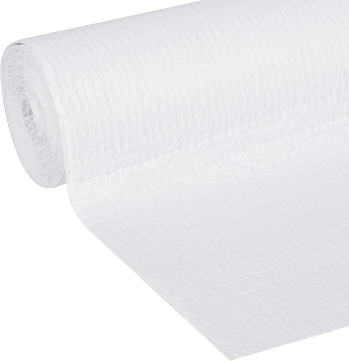 Smooth Top EasyLiner for Cabinets & Drawers - Easy to Install & Cut to Fit - Shelf Paper & Drawer Liner Non Adhesive - Non Slip Shelf Liner for Kitchen Pantry - 12 Inch Width - 60 Total Feet - White