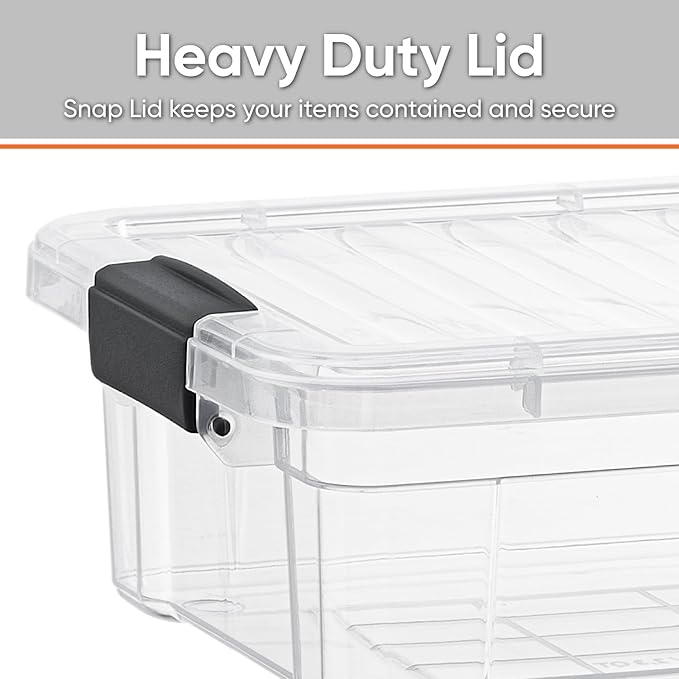 Superio Clear Storage Boxes with Lids, 1.27 Quart Plastic Container Bins for Organizing, Stackable Crates, BPA Free, Non Toxic, Odor Free, Organizers for Home, Office and Dorm, 18 Pack