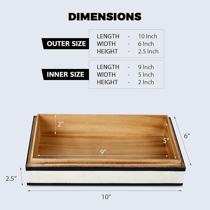 Handicrafts Home Decorative Storage Box 10x6 – Remote Organizer Box with Lid, Modern Decorative Keepsake Box, Boho Shelf Décor, Memory Box for Photos or Letters, Decorative Box for Table Décor