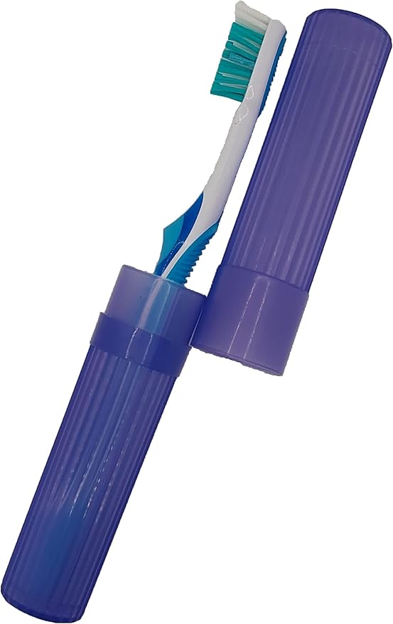 Toothbrush Holder - Purple, Made in USA, with Ventilation Holes, for Toothbrush Covers, Toothbrush Holder, Toothbrush Soft, Durable Design, Hygienic Bathroom Accessory