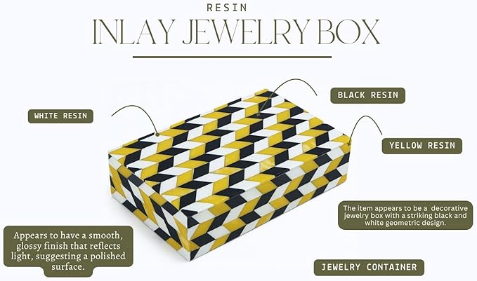 Decorative Storage Box, Handmade Chevron Pattern, Boho Style, Multipurpose Gift Box (zigzag, 12X4X2.5 Inch)