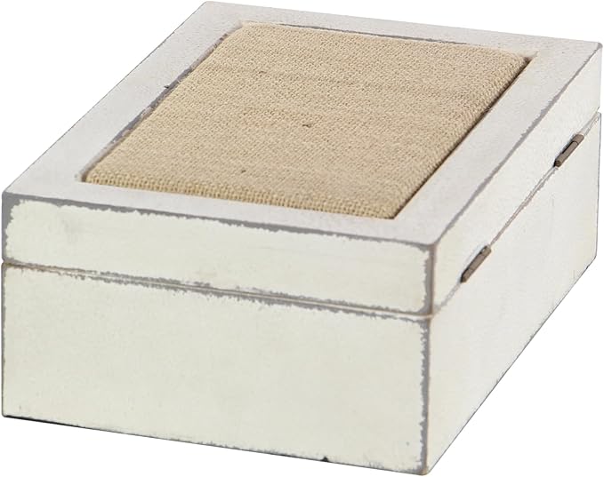 Deco 79 Wooden Decorative Box Decorative Keepsake Boxes with Hinged Lid, Set of 2 Storage Boxes 10", 8"W, White