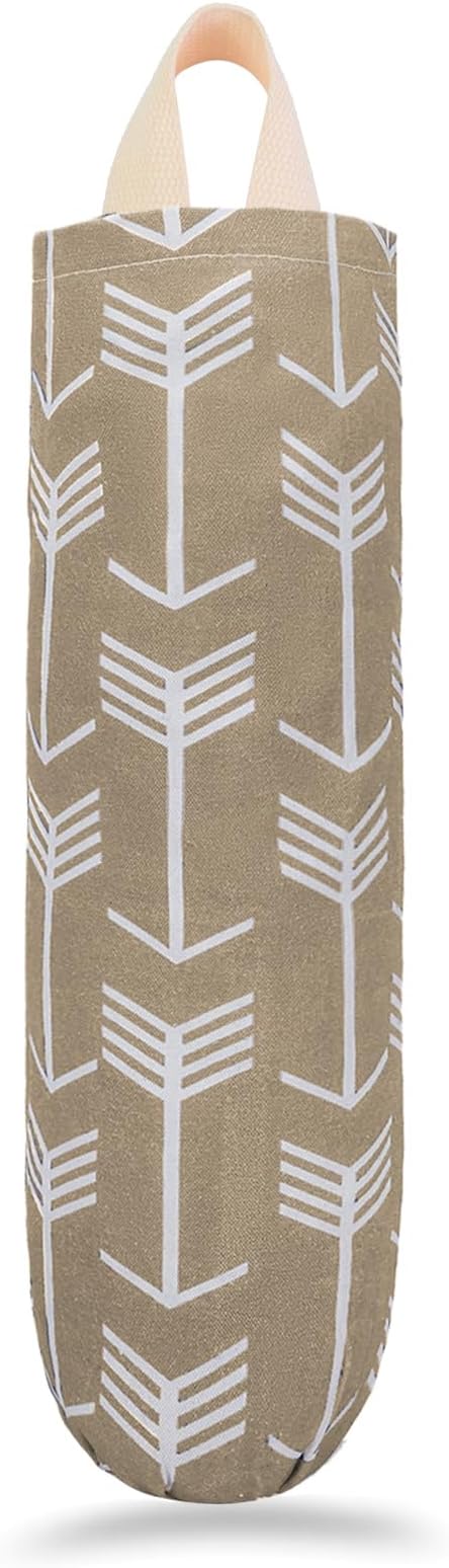 TOGETRUE Plastic Bag Holder, Washable Grocery Bag Holder Organizer, Large Wall Mount Trash Storage Dispenser for Home, Kitchen, Travelling (Khaki)